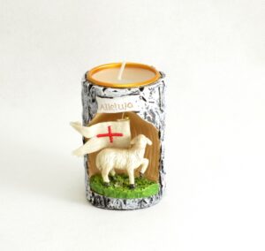 Velikonoční svícen “Beránek Boží” (na čajovou svíčku)