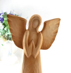 Anděl strážný, za Tebe prosí – dřevořezba nástěnná vetší – 20 cm