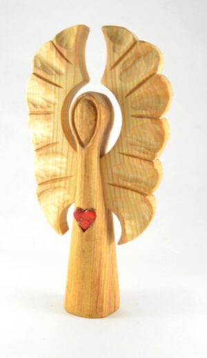 Anděl s křídly – samostojná dřevořezba, 33 cm