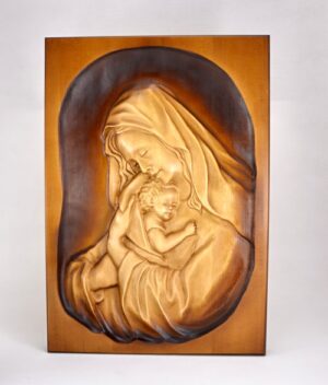 Dřevořezba hloubená – Maria s Ježíškem (velká)