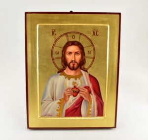 Exkluzivní byzantská ikona – Srdce Ježíšovo (větší)