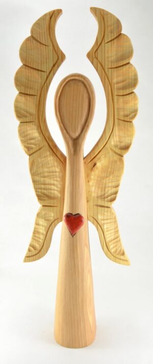 Anděl s křídly – samostojná dřevořezba, 60 cm