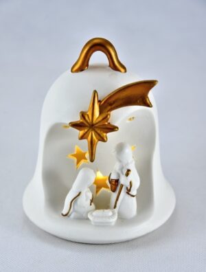 Svatá rodina – vánoční keramika s LED světlem