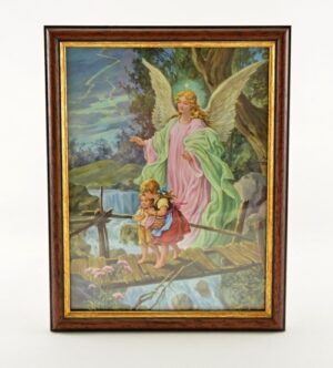 Andělský obrázek do pokojíčku “Anděl strážný tradiční” – zasklený, v rámečku