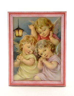 Andělský obrázek do pokojíčku “Kamarádi andělíčci” – zasklený, v rámečku