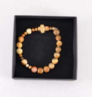 Pánský růžencový náramek z perlí z “obrázkového jaspisu”