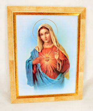 Dárkový obraz rámovaný, zasklený – “Neposkvrněné Srdce P. Marie”