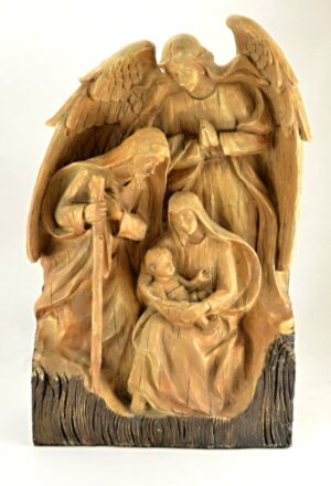 Svatá rodina s andělem – plastika velká, 45 cm